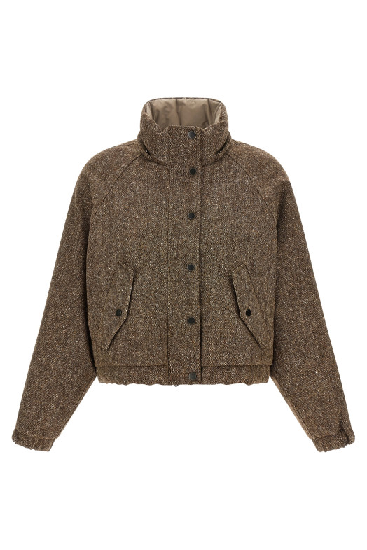 Donegal tweed down jacket  Brown