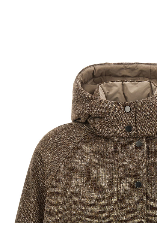 Donegal tweed down jacket  Brown