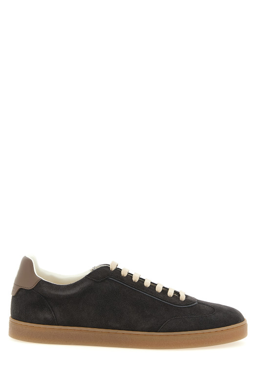 Сникеры из замши  Серые BRUNELLO CUCINELLI MZUMGLJ336CLV06