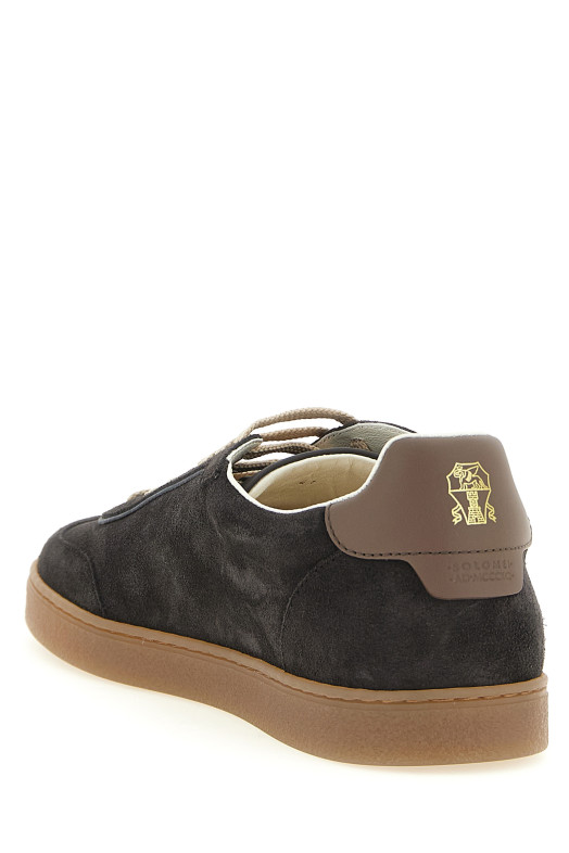 Сникеры из замши  Серые BRUNELLO CUCINELLI MZUMGLJ336CLV06
