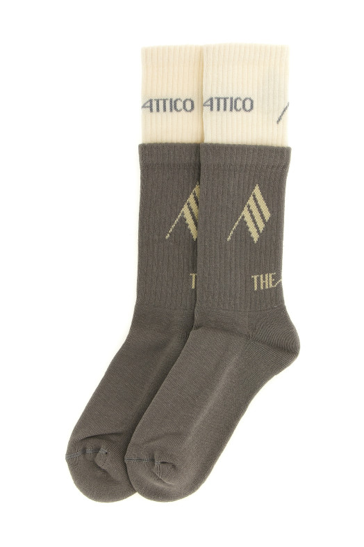 Двухслойные носки  Серые THE ATTICO 261WAK00023CCC121AA607
