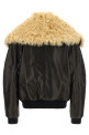Shearling neck bomber jacket Black
