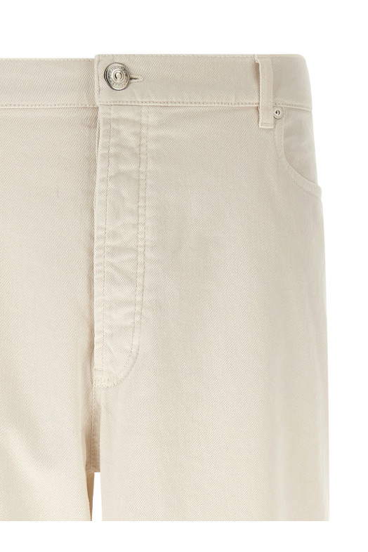 Garment-dyed denim jeans  White