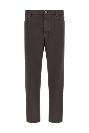 Garment-dyed denim jeans  Brown