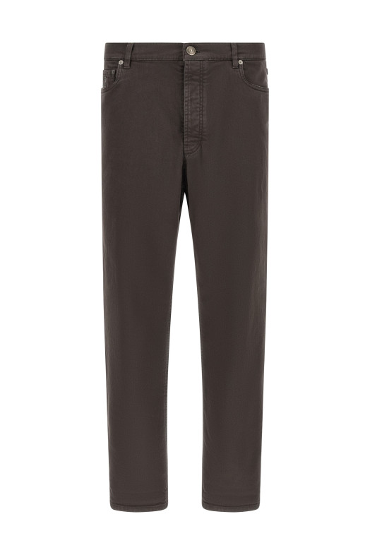 Garment-dyed denim jeans  Brown