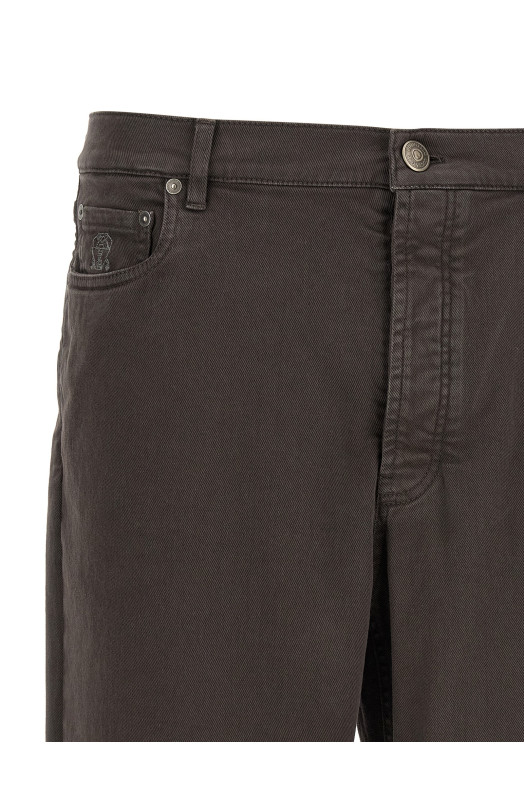 Garment-dyed denim jeans  Brown
