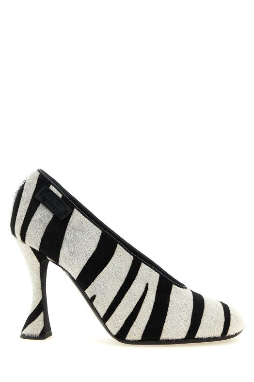 Zebra pony pumps  Black-grey