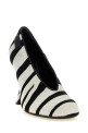 Zebra pony pumps  Black-grey