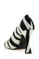 Zebra pony pumps  Black-grey