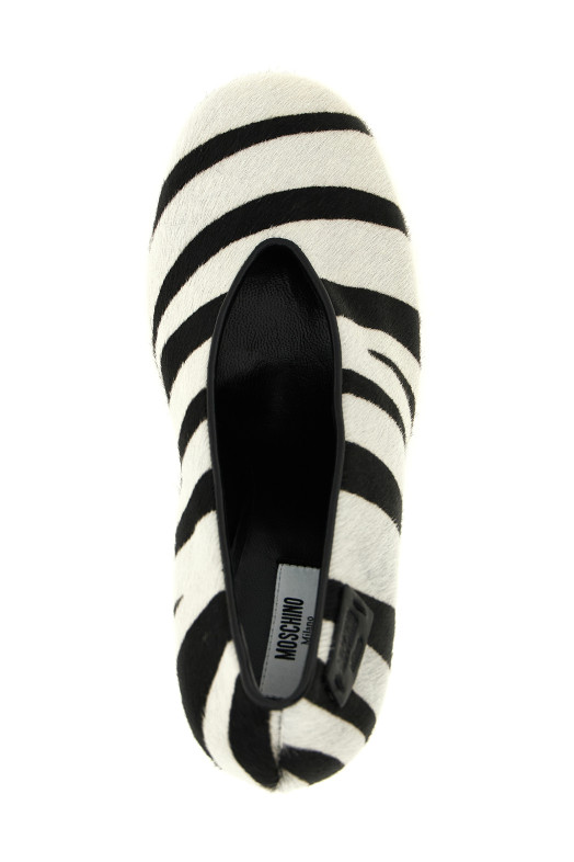 Zebra pony pumps  Black-grey