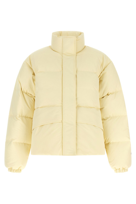 Technical fabric quilted down jacket Beige