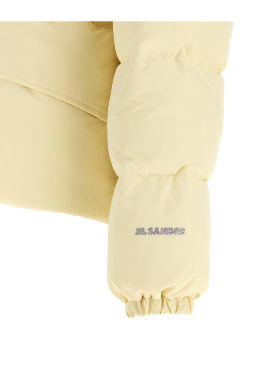 Technical fabric quilted down jacket Beige