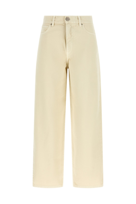 'Love Birds' embroidery jeans Beige