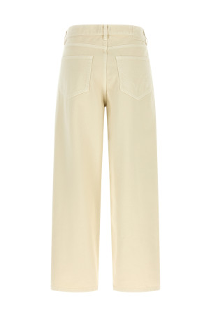 'Love Birds' embroidery jeans Beige