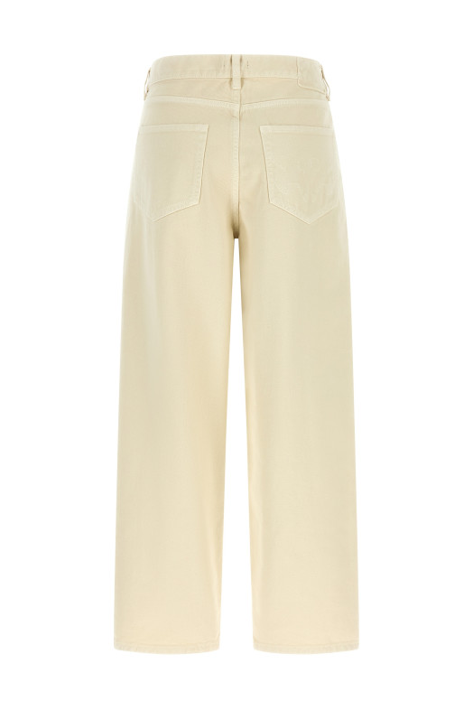 'Love Birds' embroidery jeans Beige
