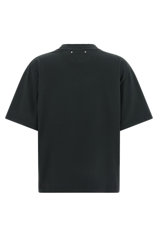 Футболка с круглым вырезом из кристаллов, черная GOLDEN GOOSE GWP01874P0018979045690456