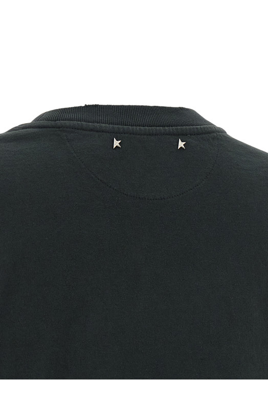 Футболка с круглым вырезом из кристаллов, черная GOLDEN GOOSE GWP01874P0018979045690456