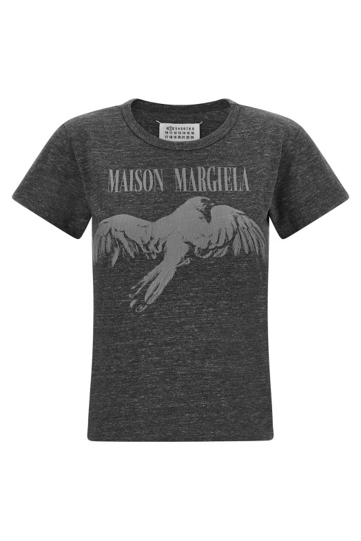 Футболка с графическим принтом, серая MAISON MARGIELA S51GC0554M20162860M