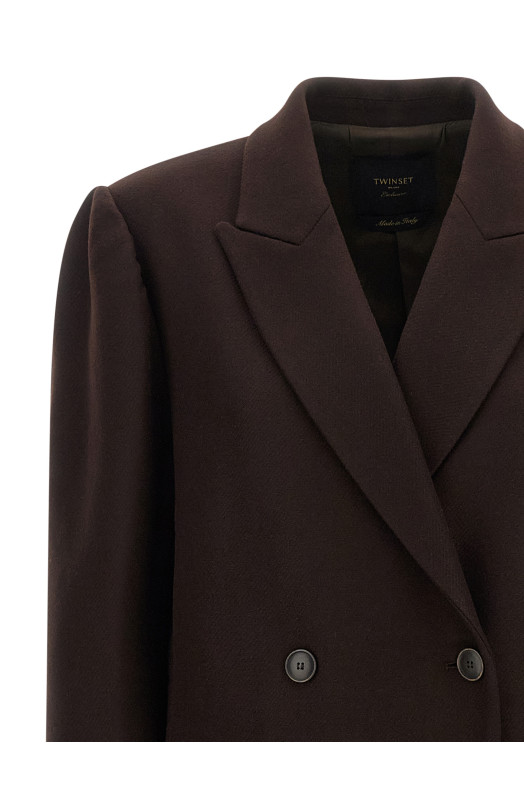 Double-breasted coat Brown