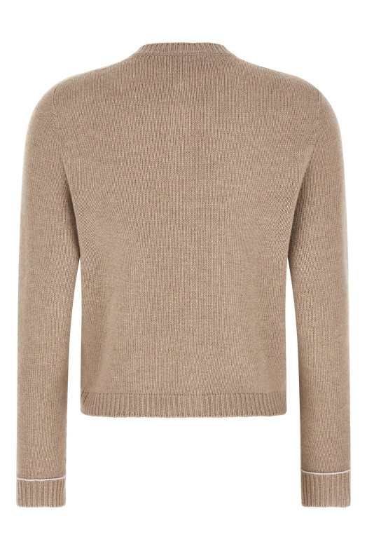 Covered buttons cardigan Beige