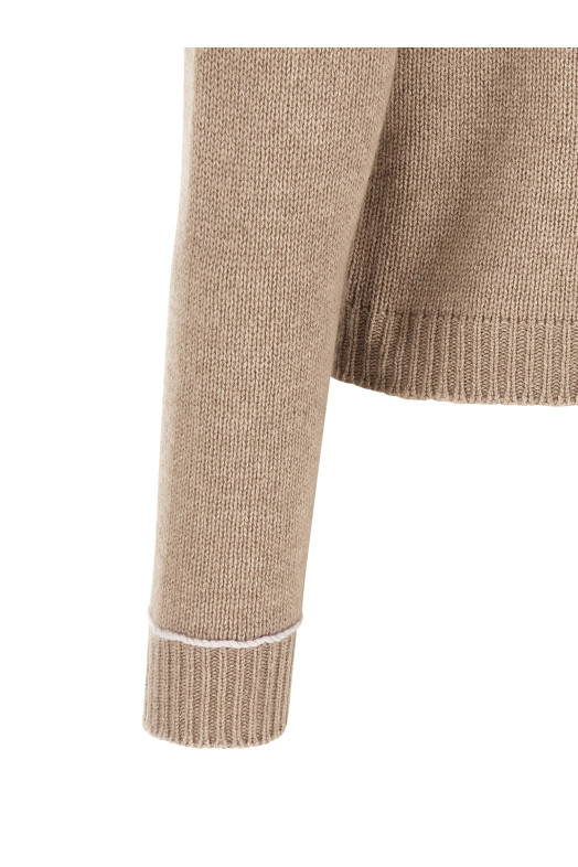 Covered buttons cardigan Beige