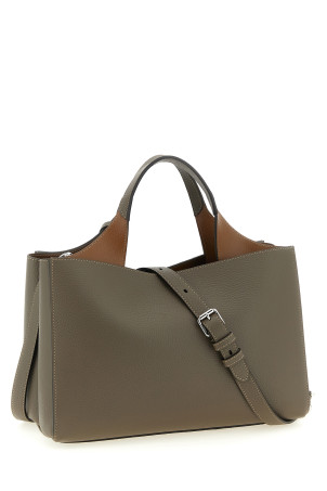 Small leather bucket bag Gray