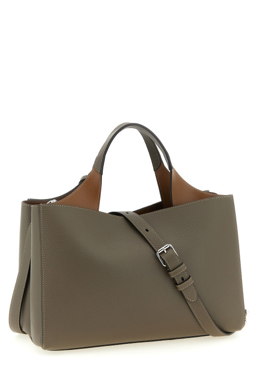 Small leather bucket bag Gray