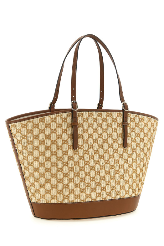 Большая тканевая сумка для покупок, коричневая GUCCI 856096FAFKK9343