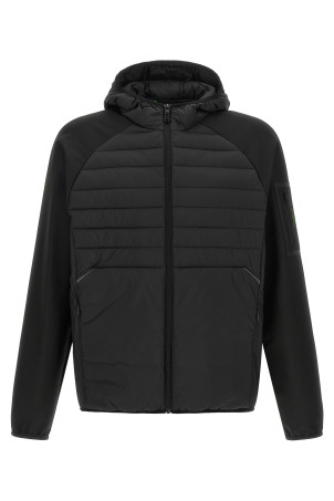 Two-material hoodie Black