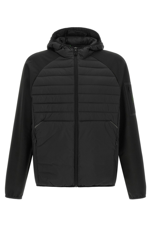 Two-material hoodie Black