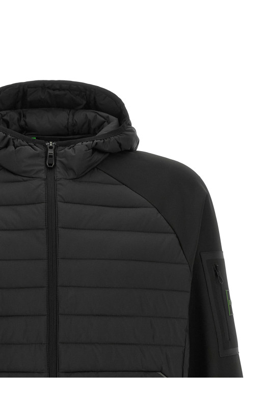 Two-material hoodie Black