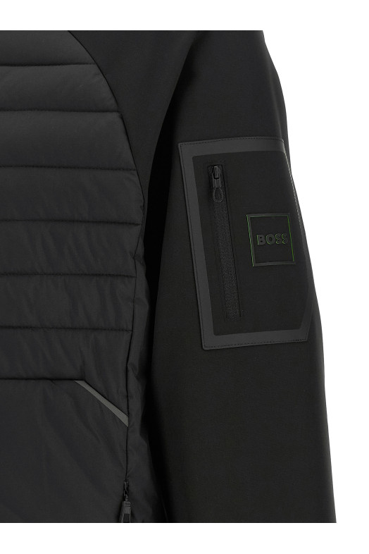 Two-material hoodie Black