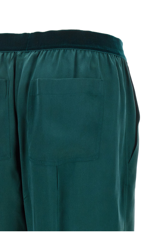 silk trousers Green