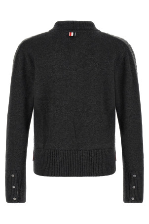 Футболка-поло «2-в-1» з ефектом «тромп-оіль», сіра THOM BROWNE MKP166AY1018982