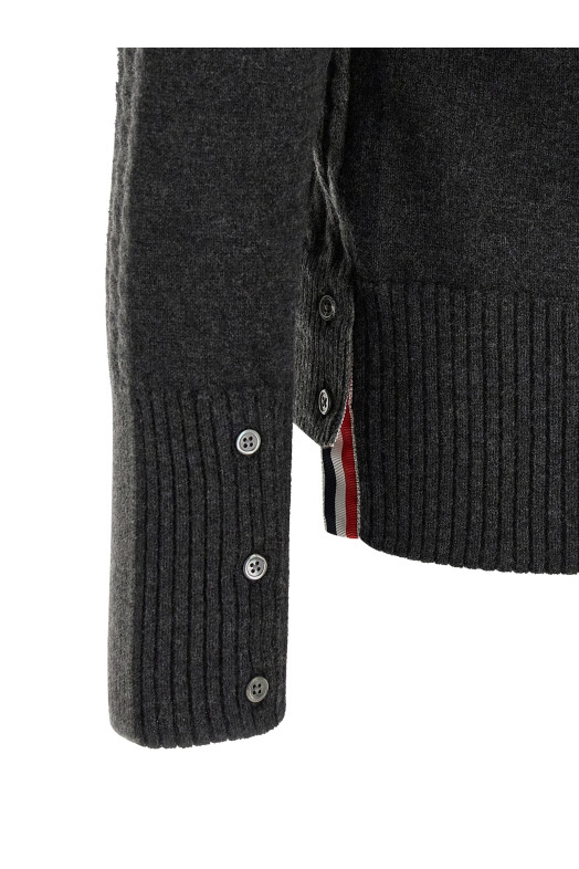Футболка-поло «2-в-1» з ефектом «тромп-оіль», сіра THOM BROWNE MKP166AY1018982