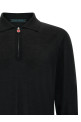 Wool polo shirt 14 microns Black