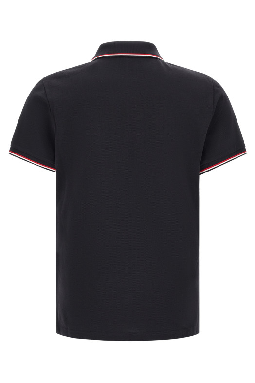 Tricolor trim polo shirt Blue