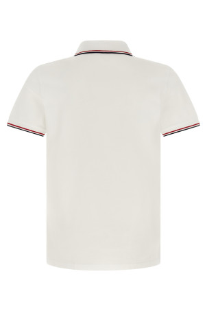 Tricolor trim polo shirt White