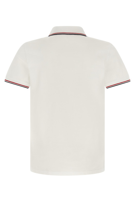 Tricolor trim polo shirt White