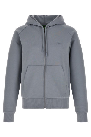 Худи из хлопка, серого цвета HUGO BOSS 50565305026