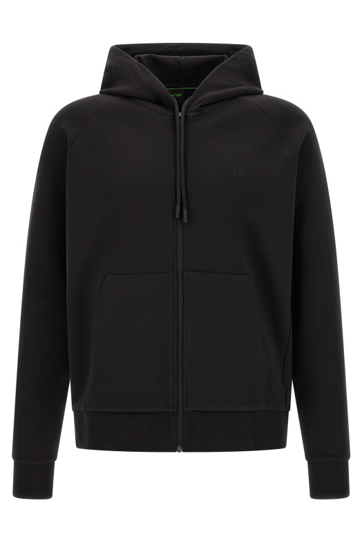 Худи из хлопка, чёрного цвета HUGO BOSS 50565305001