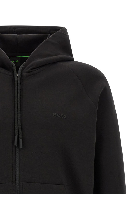 Худи из хлопка, чёрного цвета HUGO BOSS 50565305001