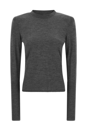 Padded shoulder sweater Gray