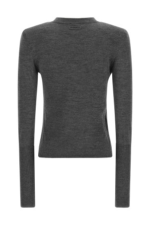 Padded shoulder sweater Gray