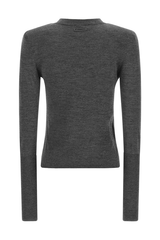 Padded shoulder sweater Gray