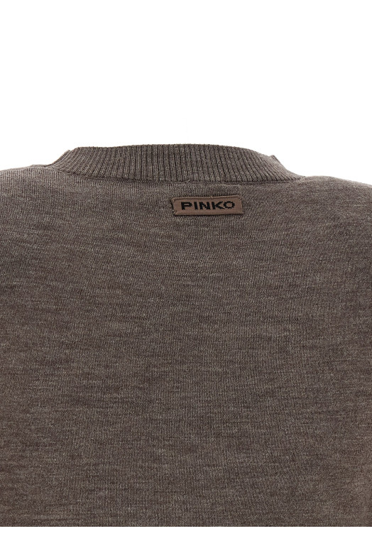 Свитер с набивными плечами, коричневый PINKO 107246A3FYI66
