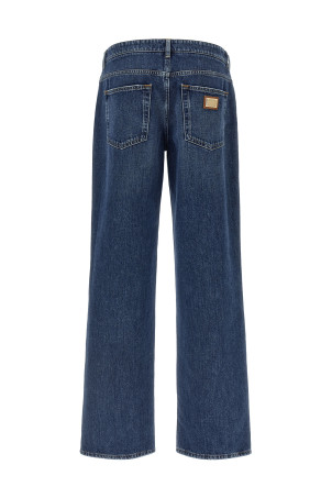 Джинсы с широкими брючинами, синие DOLCE & GABBANA FTC8CDG8PH7S9001