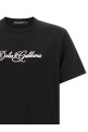 Футболка с вышитым логотипом, черная DOLCE & GABBANA G8PT1ZG7P9KN0000
