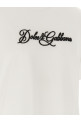 Футболка с вышитым логотипом, белая DOLCE & GABBANA G8PT1ZG7P9KW0800