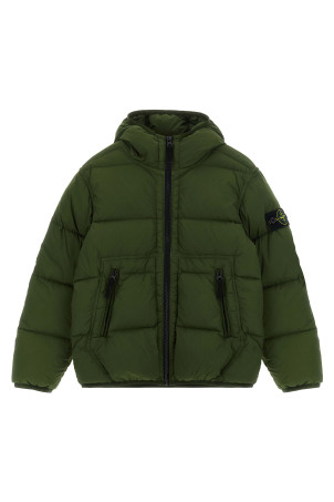 'Badge logo' parka Green